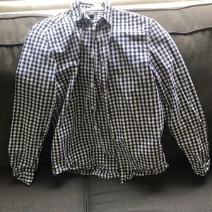H&M Small Checkered Black & White Long Sleeve Button Down Men’s Shirt